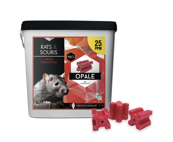 Opale bloc difénacoum 25PPM